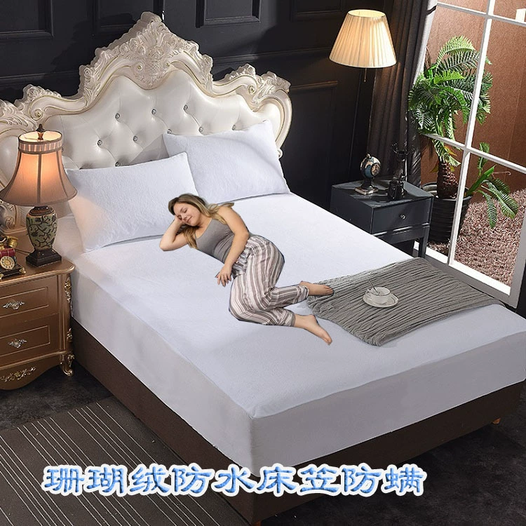 Заводская белая коралловая бархатная водонепроницаемая кровать сплошной цвет матрац