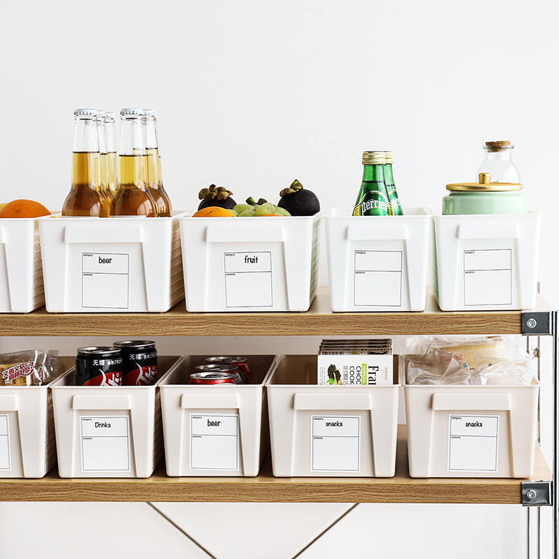 Screaming label storage basket desktop household plastic storage rectangular overlay storage basket wholesale small items