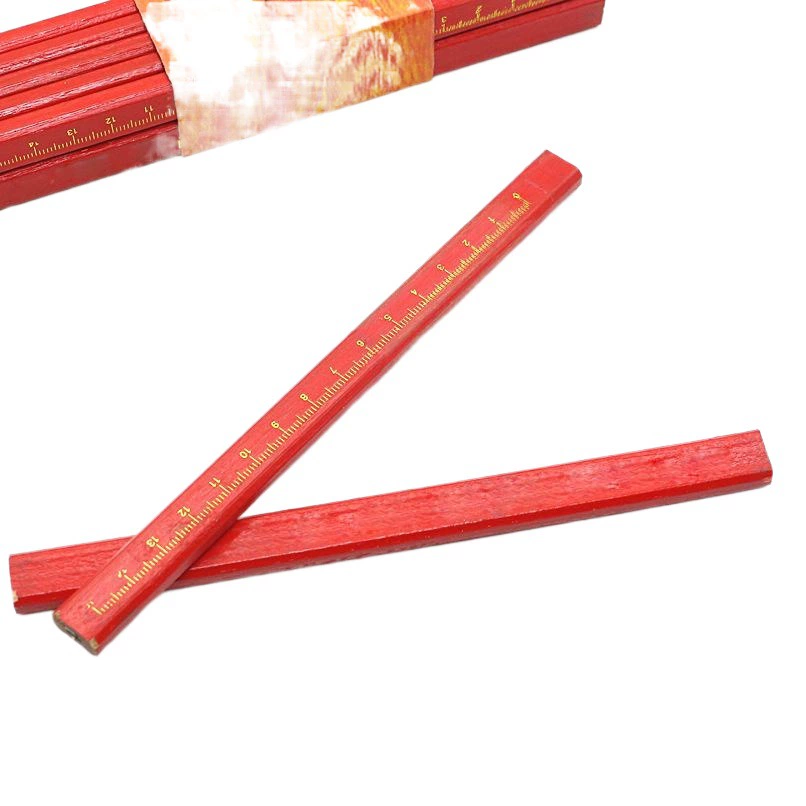 Карандаш для деревообработки со шкалой плоский след карандаш восьмиугольный деревообрабатывающий карандаш черный небрежный DIY ручной инструмент