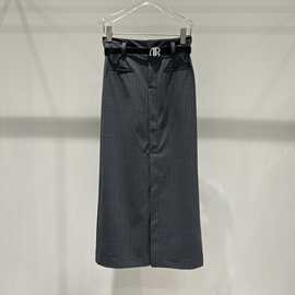 商场同款高腰配腰带西装半身裙女中长裙2024秋季新款裙子40723561