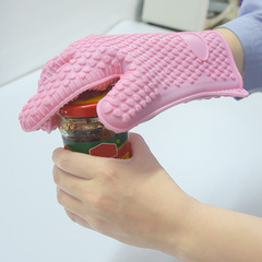 130g Nordic style baking heat-resistant insulated gloves kitchen oven heart-shaped five-finger microwave kitchen household gloves