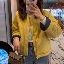 韩版糖果色圆领棉衣外套女2025秋冬新款圆领高级感保暖显瘦面包服