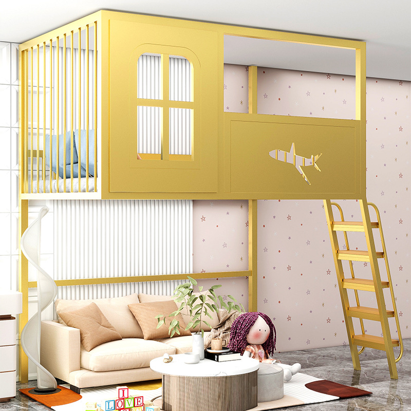 Loft High Bed Tree House Bed Princess Children's High and Low Bed with Table under the Bed Dream Castle Single Upper Bunk Bed