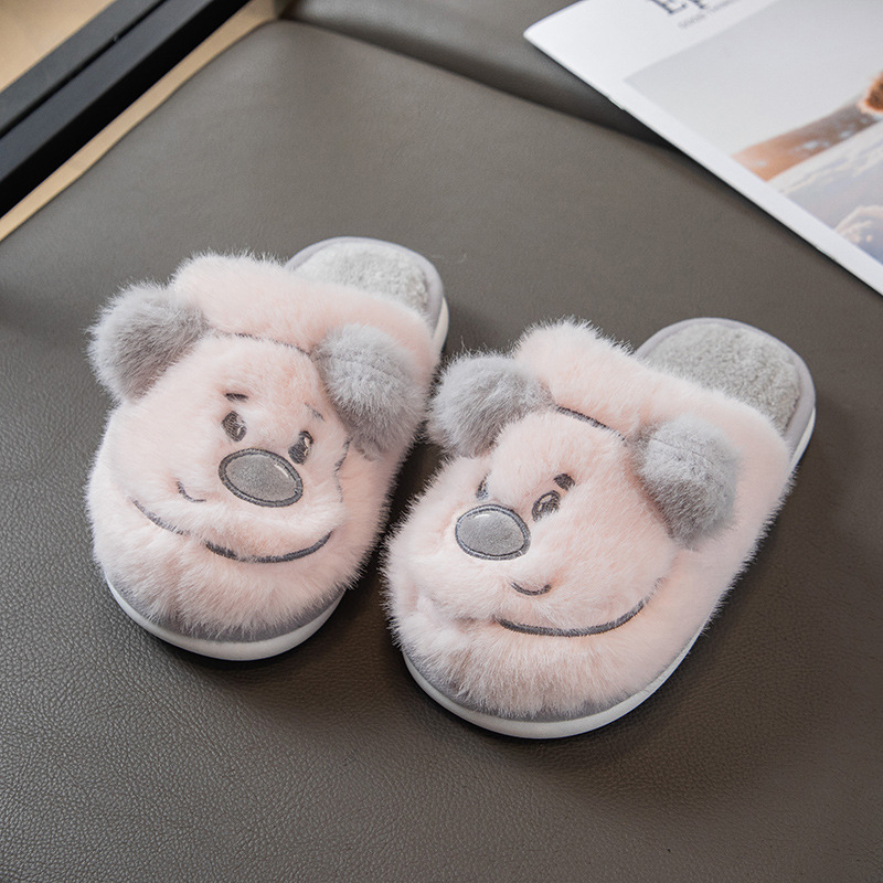 New invierno hogar antideslizante calentamiento zapatillas de algodón niñas niños 2025 bebé dibujos animados niños zapatillas de algodón