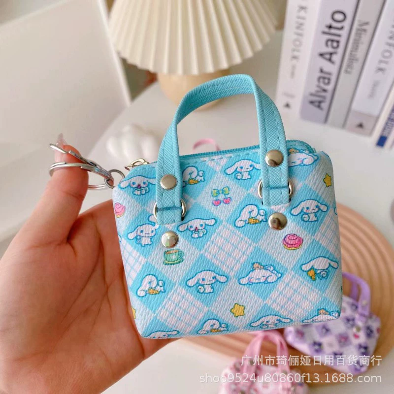 Cute polyurethane small handheld wallet, coins for elementary school students, headphones, organizer bag