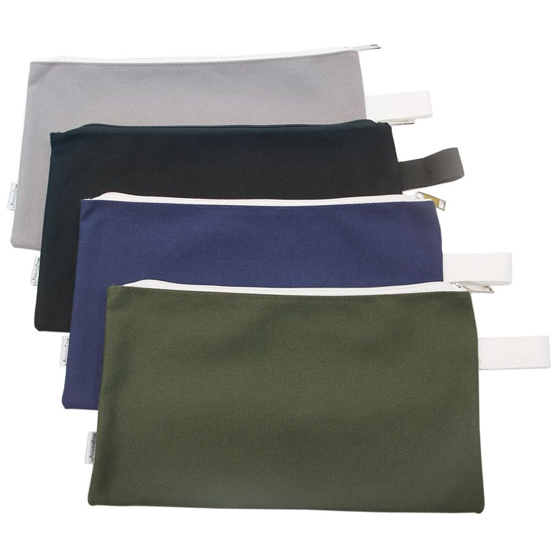 16 盎司重型帆布工具包定制 电子配件收纳袋 多功能拉链帆布袋