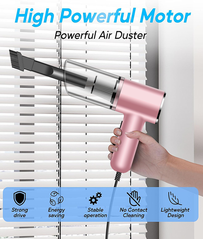Car Vacuum Cleaner, Handheld Mini Car Vacuum Cleaner, Large Suction Power, Wired Dust Blower, Small Pet Hair Vacuum Cleaner