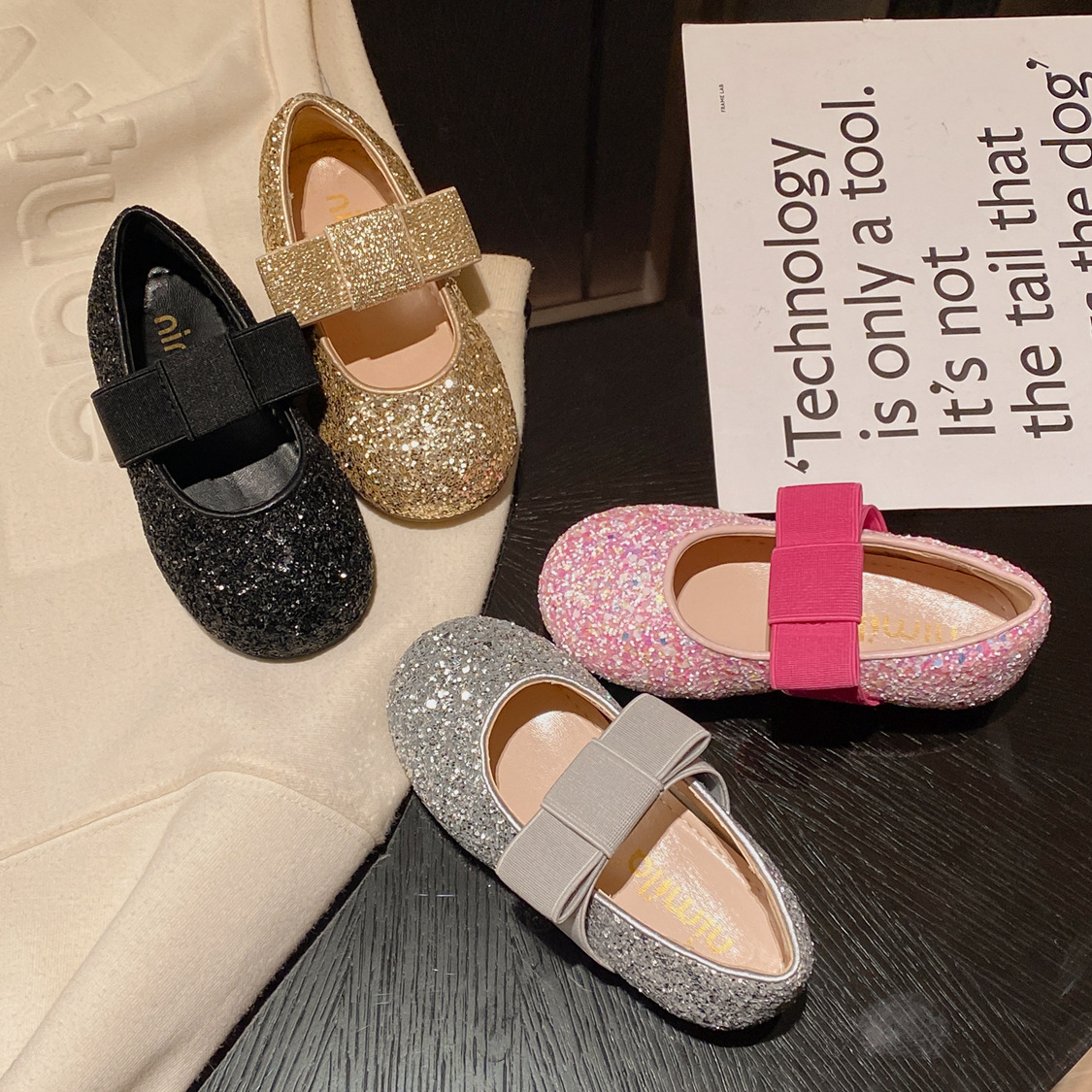 Girls' Shoes Children's Princess Leather Shoes 2025 Spring and Autumn New Rhinestone Mary Jane Shoes Baby Small Chanel Style Autumn