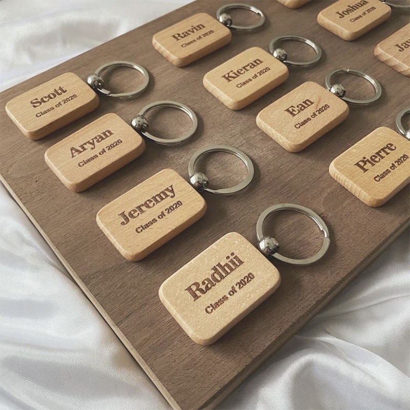 Hotel Logotipo Pareja Colgante Graduación Matrimonio Recuerdos B & B Madera maciza Llavero Número de habitación