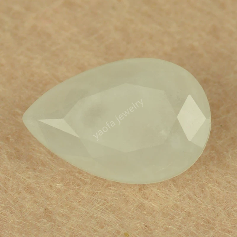 Белый стеклянный камень-инlay, gemstone для кольца, оптовая продажа, с самоцветом