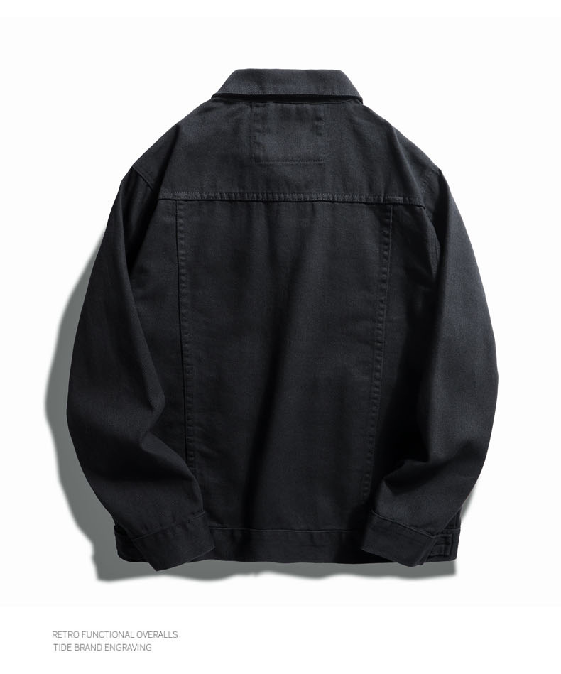 Men's Denim Jacket For Men Workwear Style Lightweight Coat_voghion.com
