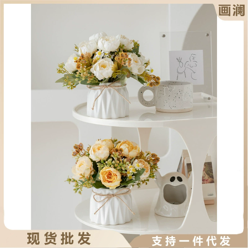 Nordic simulation flower decorative flower decorative flower room fake flowers fake flower plastic flower dining table flower bionic bionic flower bleaching flowers