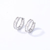 Zirconium, earrings, fashionable advanced small design accessory, light luxury style, bright catchy style