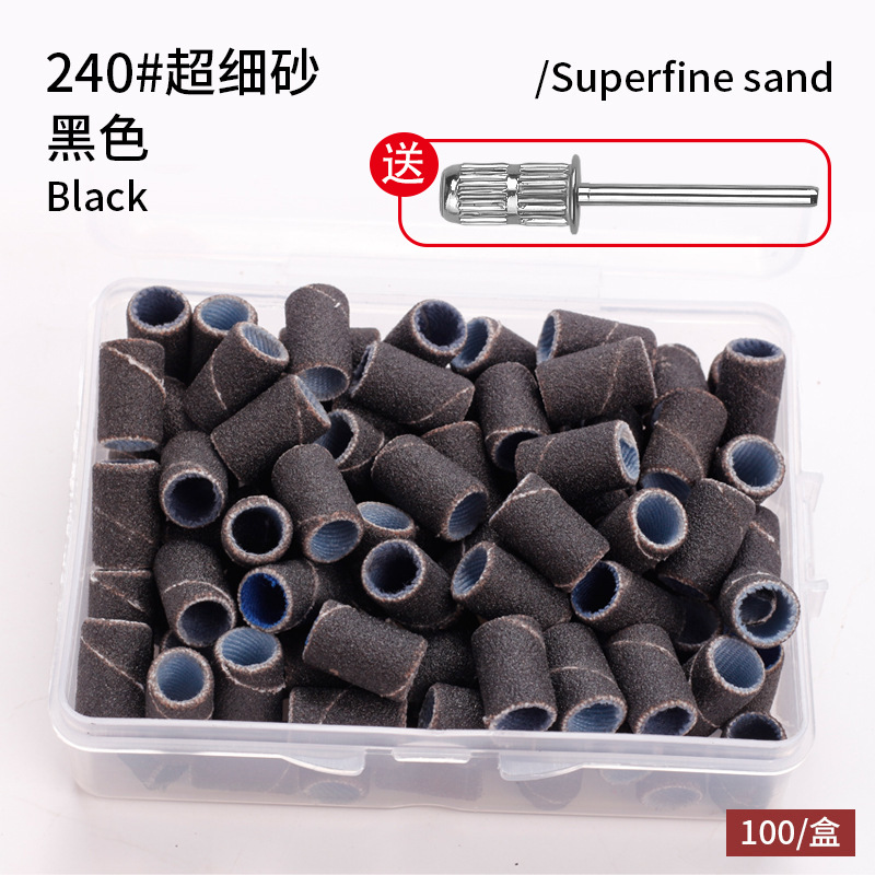 Amazon estilo caliente cabeza de lijado de uñas anillo de arena amoladora eléctrica anillo de arena de uñas caja de color funda de cojinete de montaje