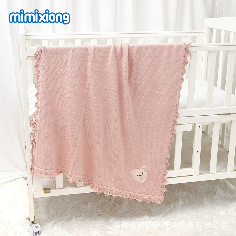 INS venta caliente primavera y otoño nuevo bebé tejido lindo oso patrón bolsa cubierta a prueba de viento para cochecitos de bebé para hombres y mujeres