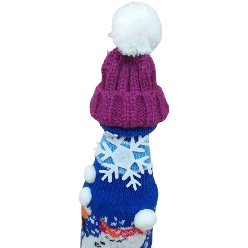 Sombrero de punto lana mono lana de punto sombrero de dedo sombrero de lana jacquard sombrero de punto decorativo de Navidad