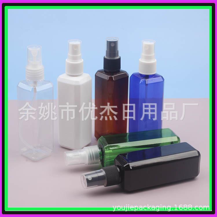 棕色方形喷雾瓶100ml蓝色喷雾方瓶爽肤水喷壶100ML透明酒精喷壶