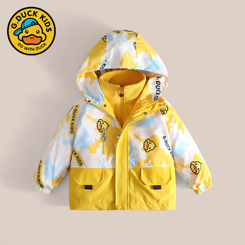 New Yellow Duck Children's Outerwear 3-in-1 Set for Boys and Girls Spring and Autumn Kids' Clothing Baby Kindergarten