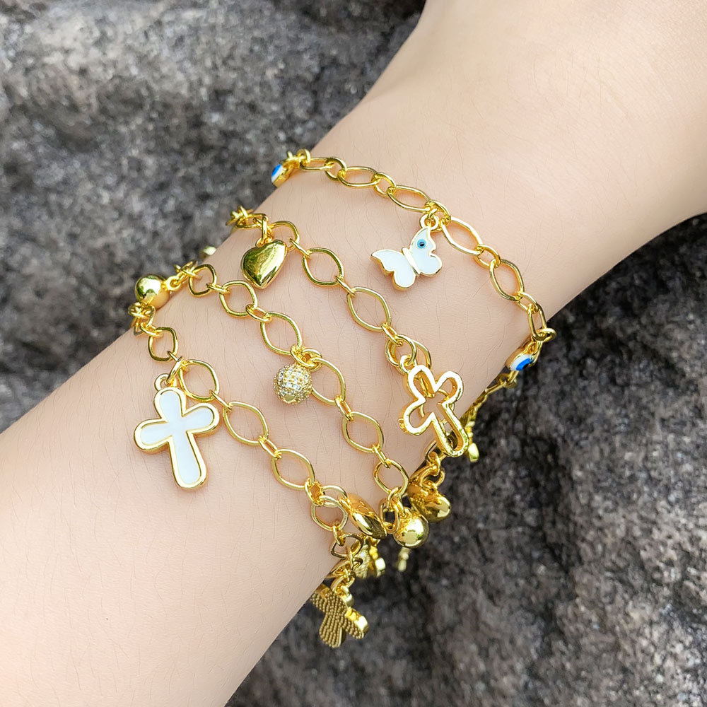 Fashion Cross Butterfly Copper Plating Bracelets 1 Piece
