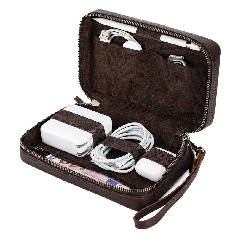 Применимый кабель для передачи данных Apple, емкостная ручка кожаная коробка для хранения ручной работы