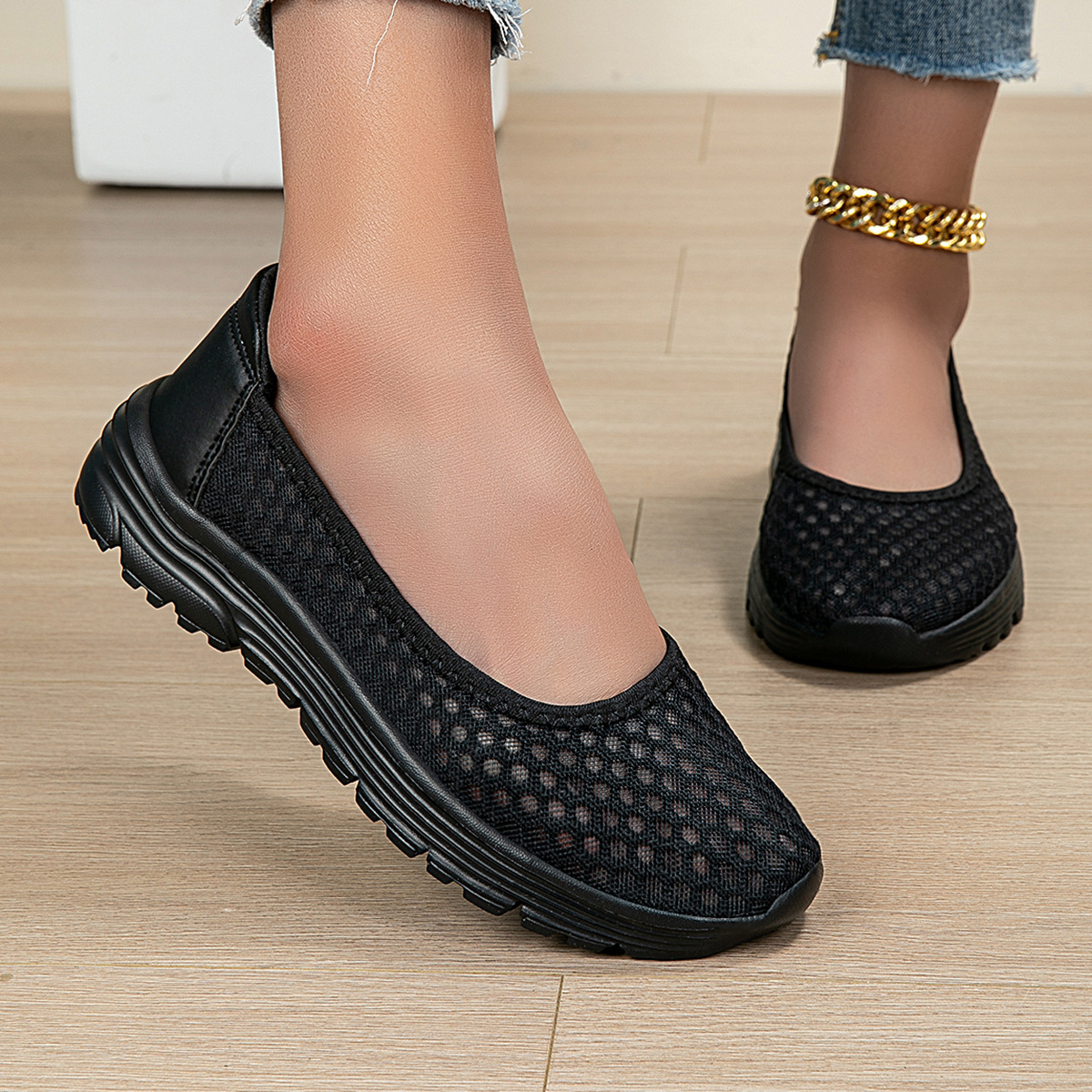 Summer Mesh Women's Walking Sandals, Slip-on Lazy Closed-toe Half-slippers For Men Women, Large Size, Comfortable And_vogvips.com