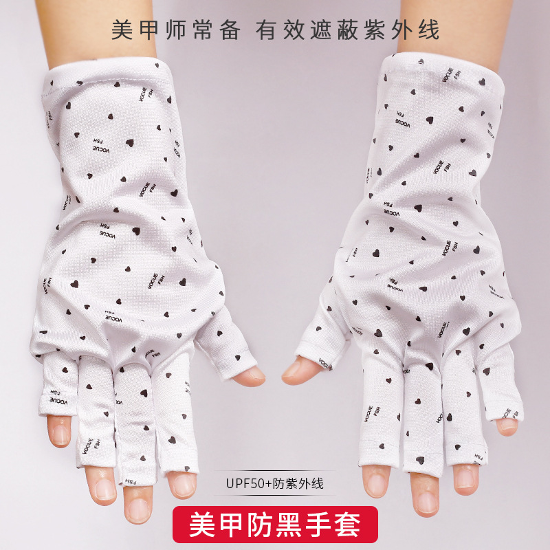 Nuevos guantes de uñas previenen la máquina de fototerapia para hornear guantes negros a prueba de radiación a prueba de rayos UV anti-fotografía que bloquea los guantes de los dedos