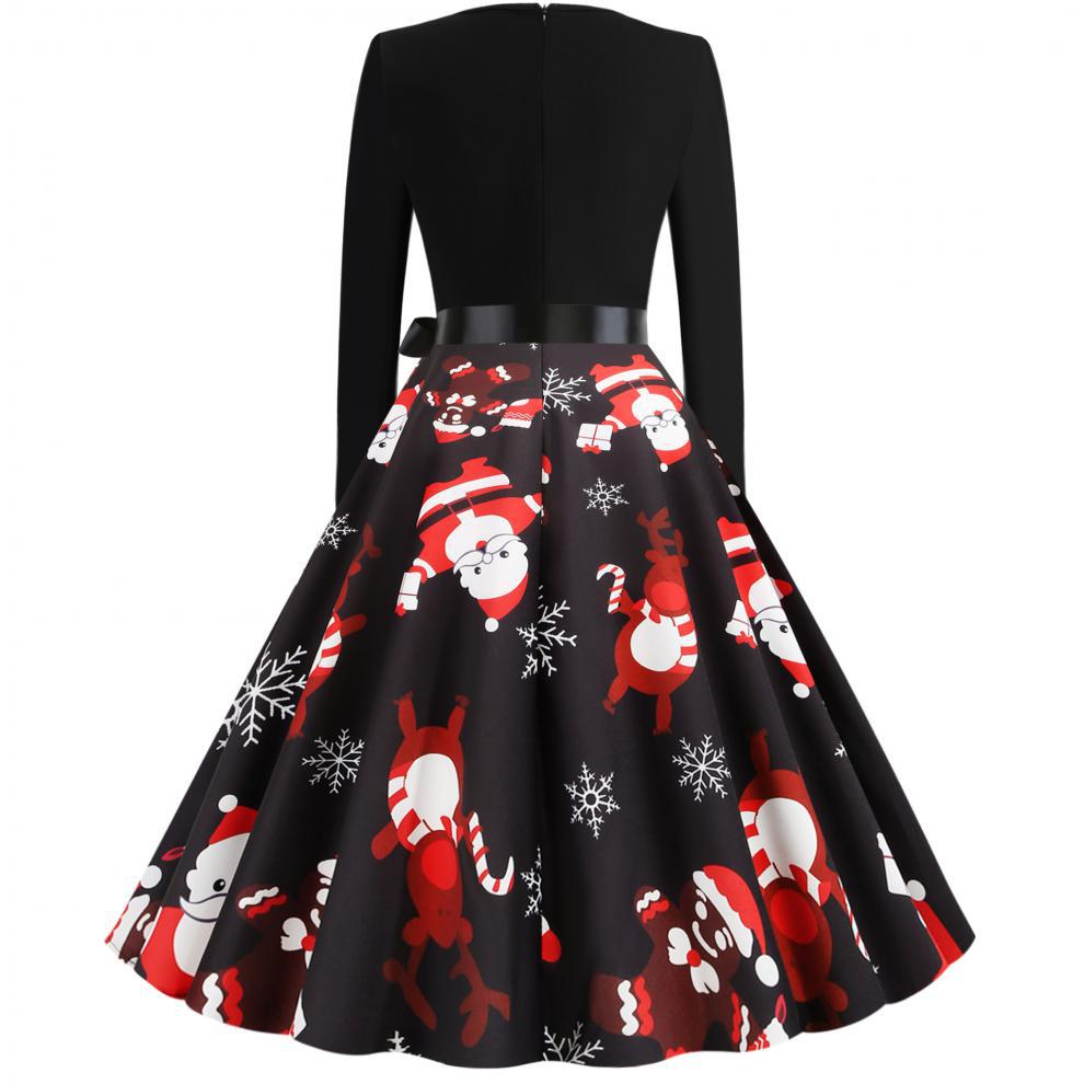 Retro Christmas Printed Dress 4