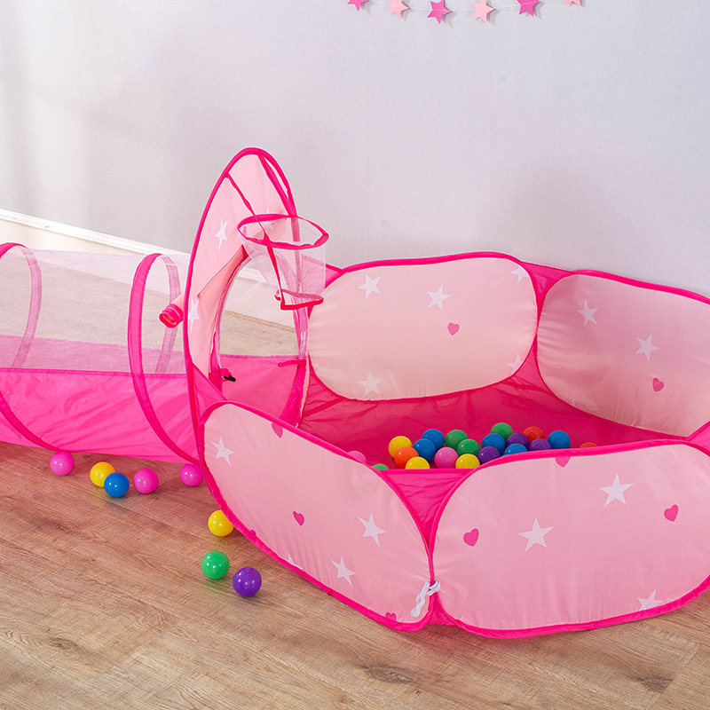 Carpa de Juego Infantil con Túnel de Gateo Set de 3 Piezas de Tela Fácil de instalar para Interiores