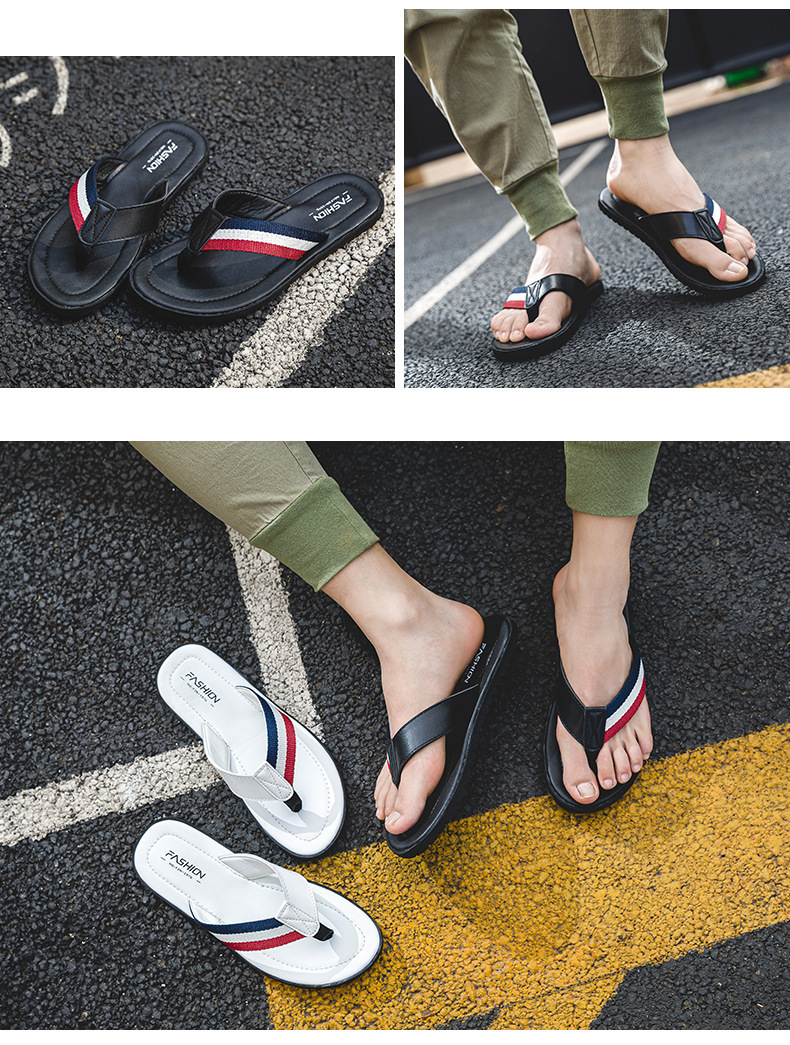 Herren Leder Flip-flops Mit Rutschfester Sohle Für Den Sommer_voghion.com