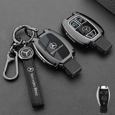 Car key bag, Cover E-Class C-Class - vinyl-benz-b-model-3-button-piano-black-rope-buckle