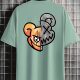 T-shirt 2024 spring and summer New Sports men's loose plus size round neck printed solid color simple bottoming top