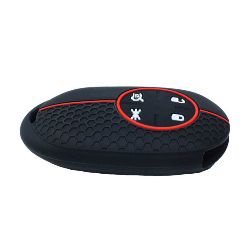 Suitable for Fiat 500E silicone car key set honeycomb pattern smart remote control factory straight hair can be wholesale