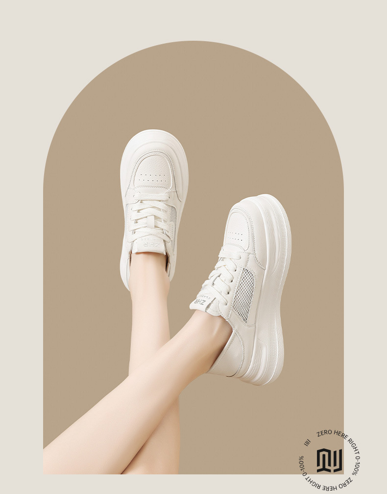 Giày sneaker nữ chunky đế dày tăng chiều cao 4cm, lưới thoáng khí siêu nhẹ — AL35E mét màu bạc chi tiết 5