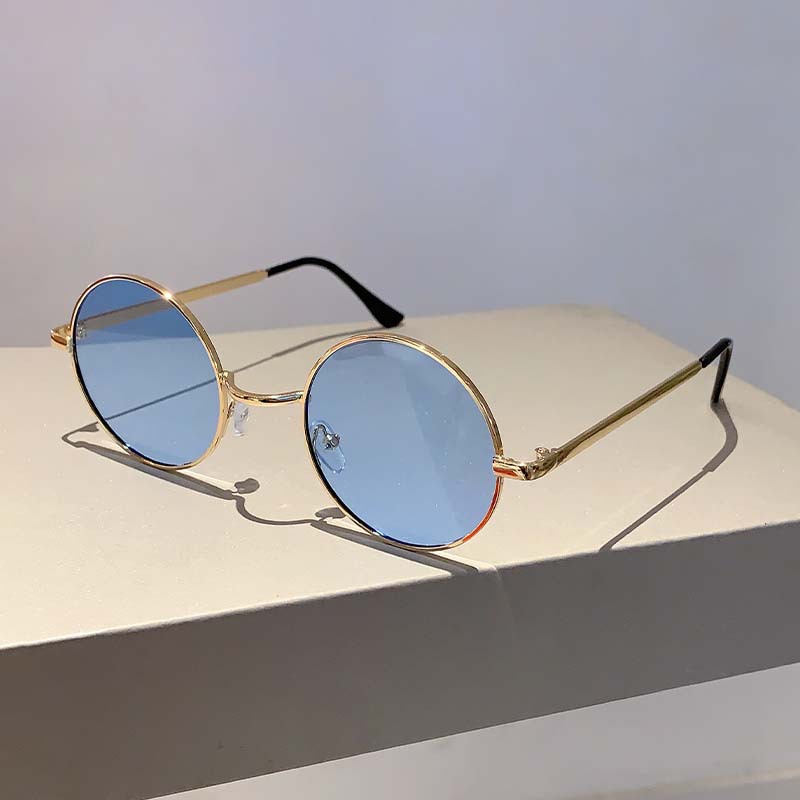 42g Weight Full Frame Glasses Structure Sunglasses Classification PC, UV400 Protection Lens Material Round Frame Glasses Style Travel Occasion Color Block Pattern Women's Gender Business, Simple Style Style Gold Color Business Simple Style Color Block PC UV400 Protection Round Frame Full Frame Women's Sunglasses 11