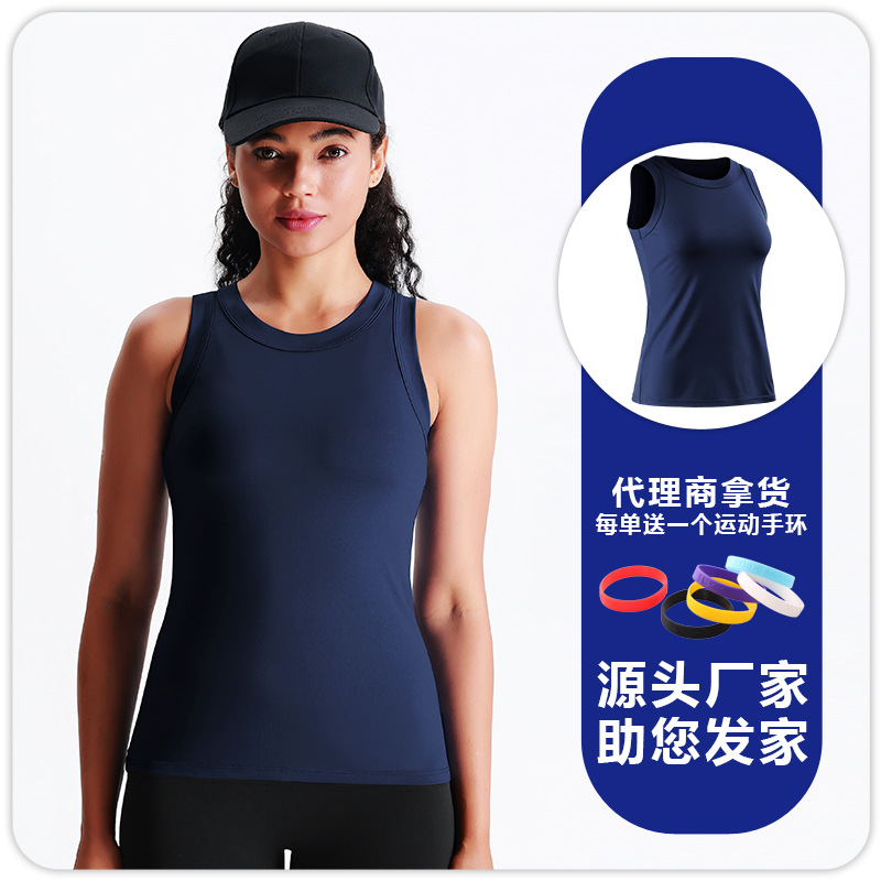 Damas yoga ensanchado brazalete chaleco deportivo en forma de I sin mangas apretada ropa de entrenamiento de maratón profesional image 9