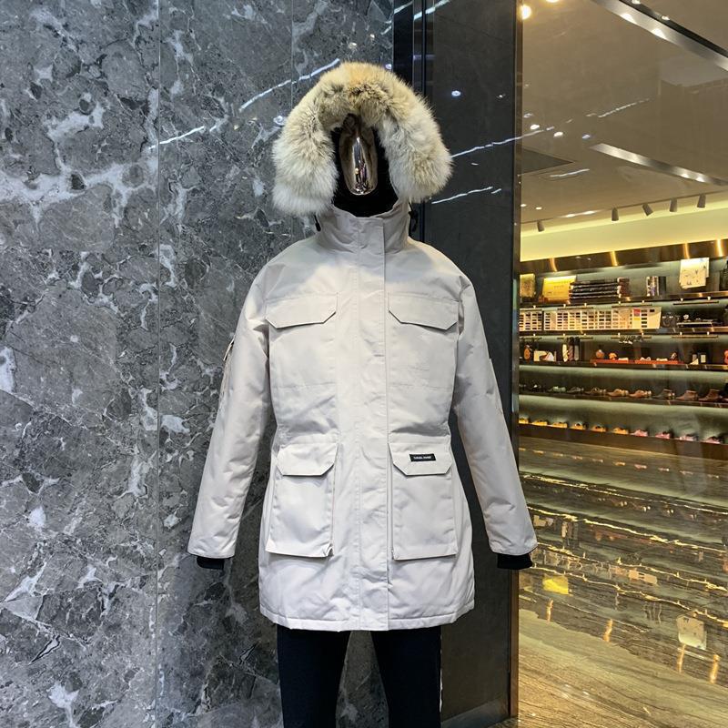 Canada Goose Down Jacket 09 Model Cross-Border Expedition Mid-Length North White Workwear Jacket
