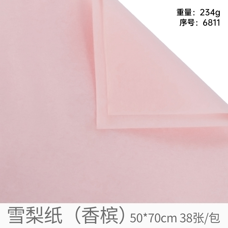 Papel de regalo de flores Papel de pera Papel de algodón Papel perlado Ramo de papel de regalo de flores Papel de embalaje de flores Pastel de hornear Papel de forro al por mayor