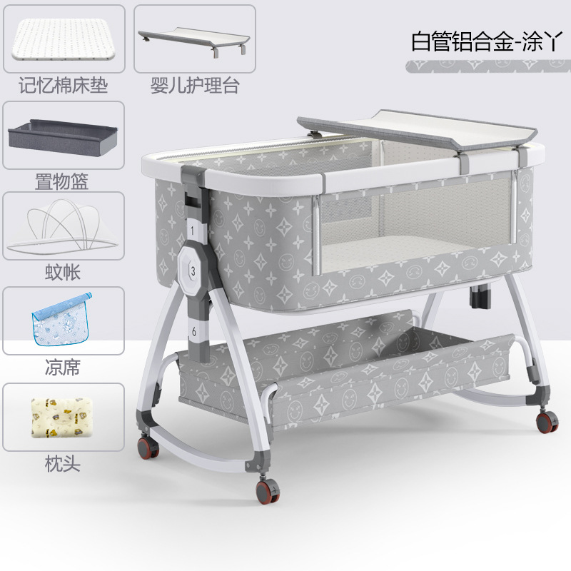 Venta al por mayor cuna recién nacido cama costura cama grande bebé cama para niños cama bb cuna cama multifuncional móvil plegable