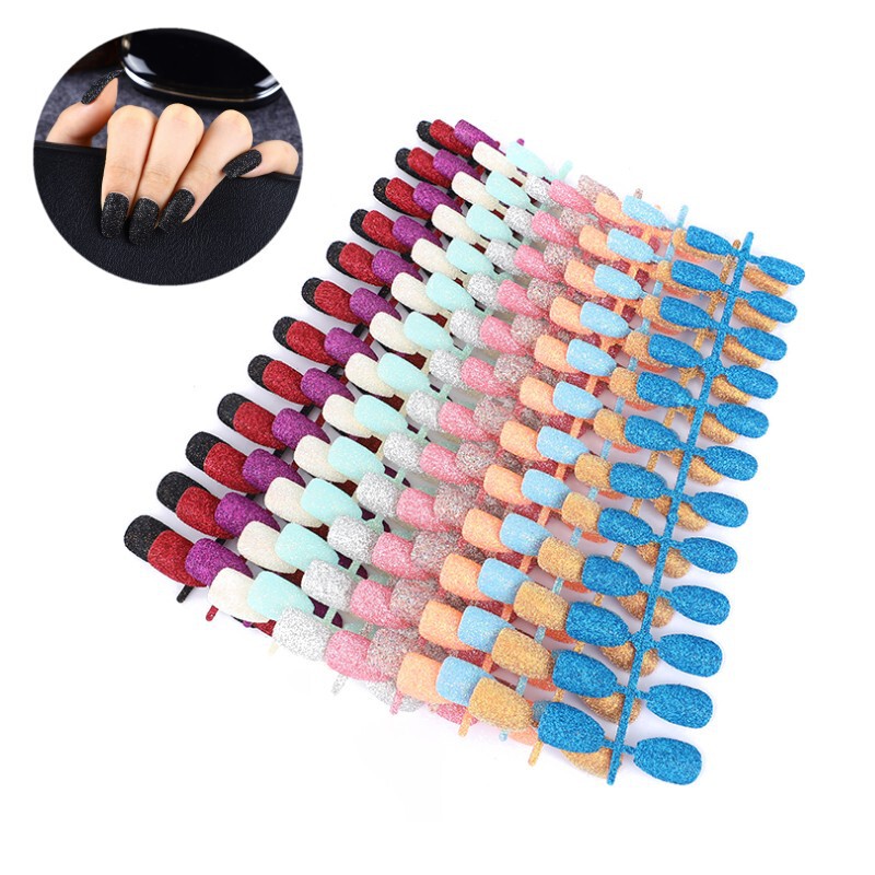 Europe and the United States Hot foreign trade full stick ballet armor glitter powder shiny fake nail patch wear nail art 24 pieces of decorations