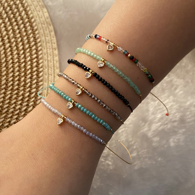 [Bingmeng] Original design Crystal woven bracelet fashion love jewelry bohemian jewelry B526