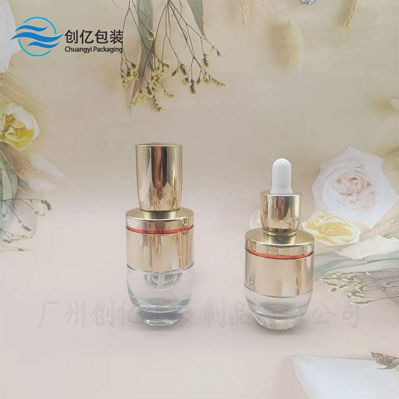 30ml エッセンシャルオイルボトル 雪花秀スポイトボトル 50ml エッセンス液体ボトル 化粧品セット ショルダーガラス透明ボトル|undefined