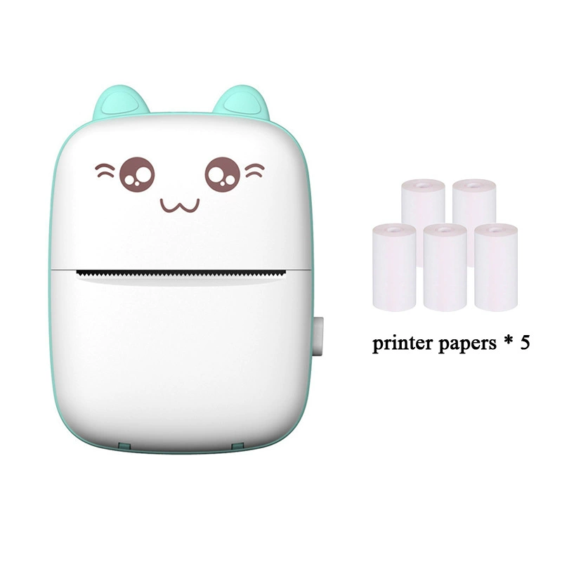 Handheld Photo Printer Mini Portable Thermal Printer, Cute Cat Design, Models A8C/C19/C25