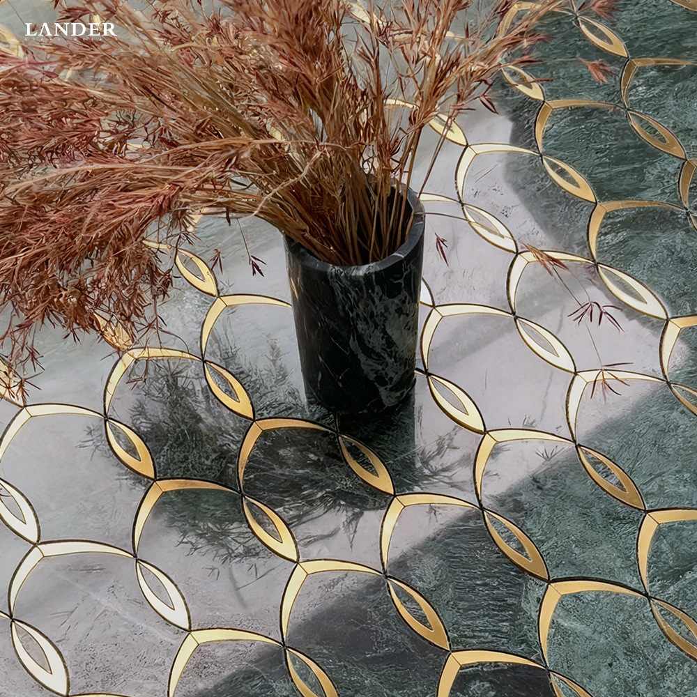 印度绿金属轻奢点缀搭配大理石高端家装工装酒店工程地砖墙砖