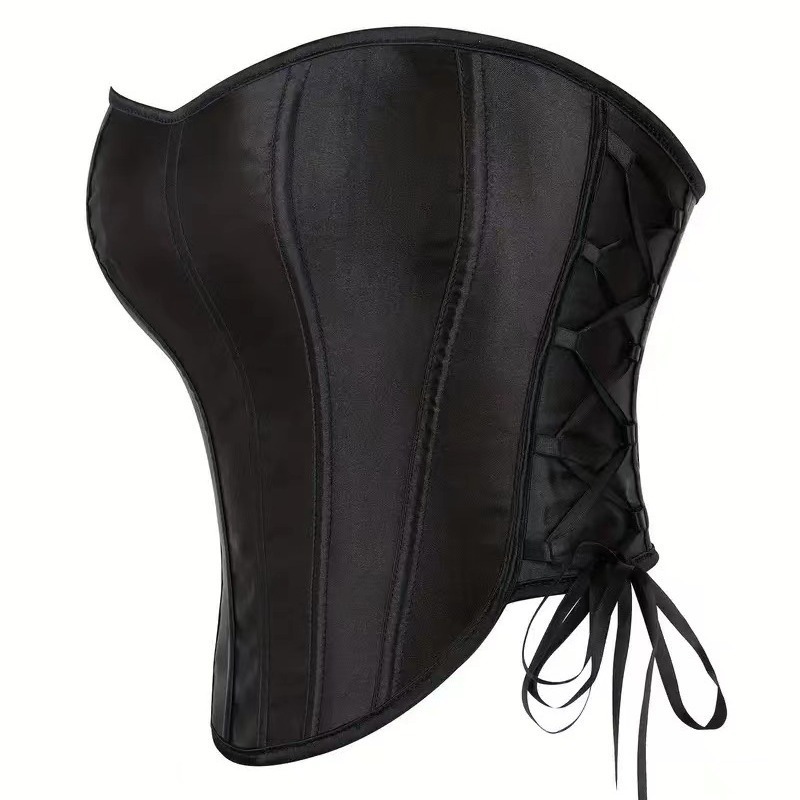 Black satin de verano mujer corte retró cintura cinturón de corte cinturón cinturón