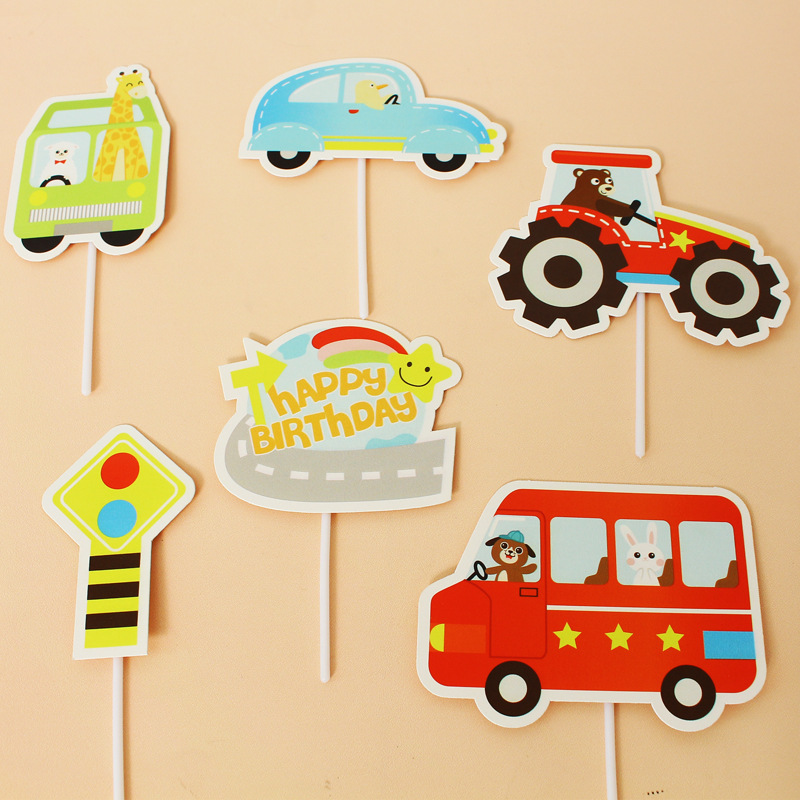 Adornos para pasteles de dinosaurios, animales adorables con temática forestal, decoraciones para la primera fiesta de cumpleaños de niños, adornos de papel para la temporada de graduación. image 8
