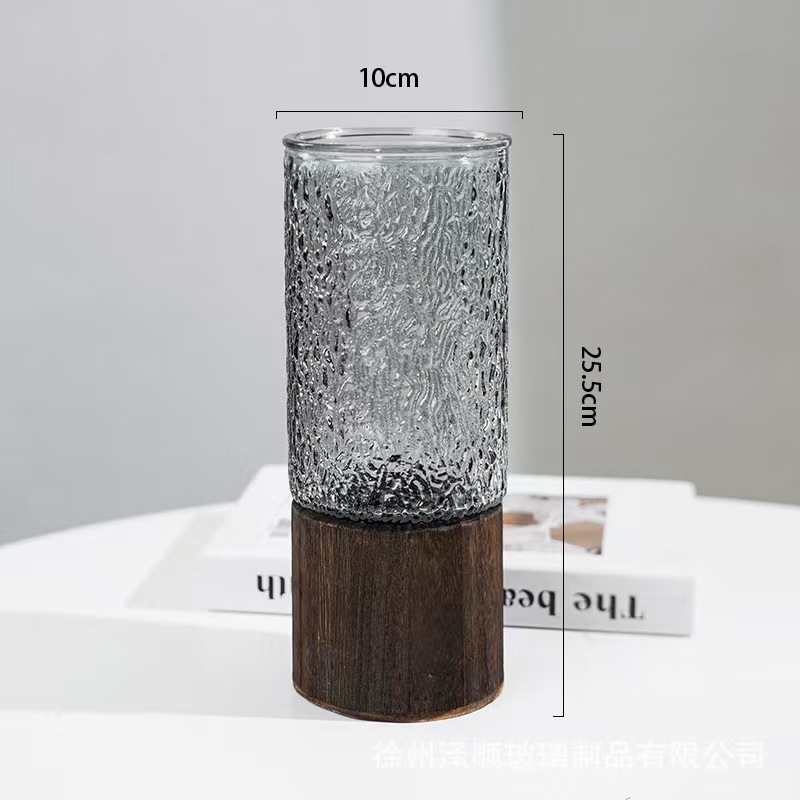 Vaso de vidrio de lujo ligero ornamentos chinos soporte de flores inwind sala de estar base de mesa decoración de mesa de comedor