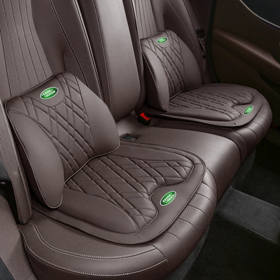 Velar Headrest and Lumbar Support | Car roof lining - 2-land-rover-lumbar-supports-2-seat-cushions-mocha-brown