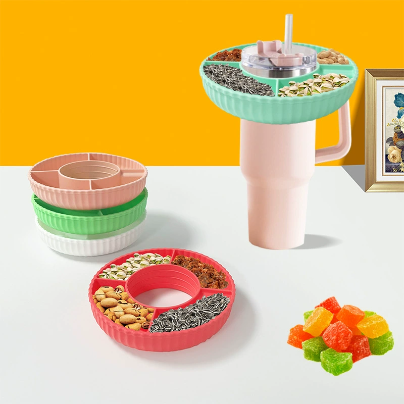 Snack Platter (Stanley cup compatible) 200×45 mm, 6-compartment, color variants, without lid