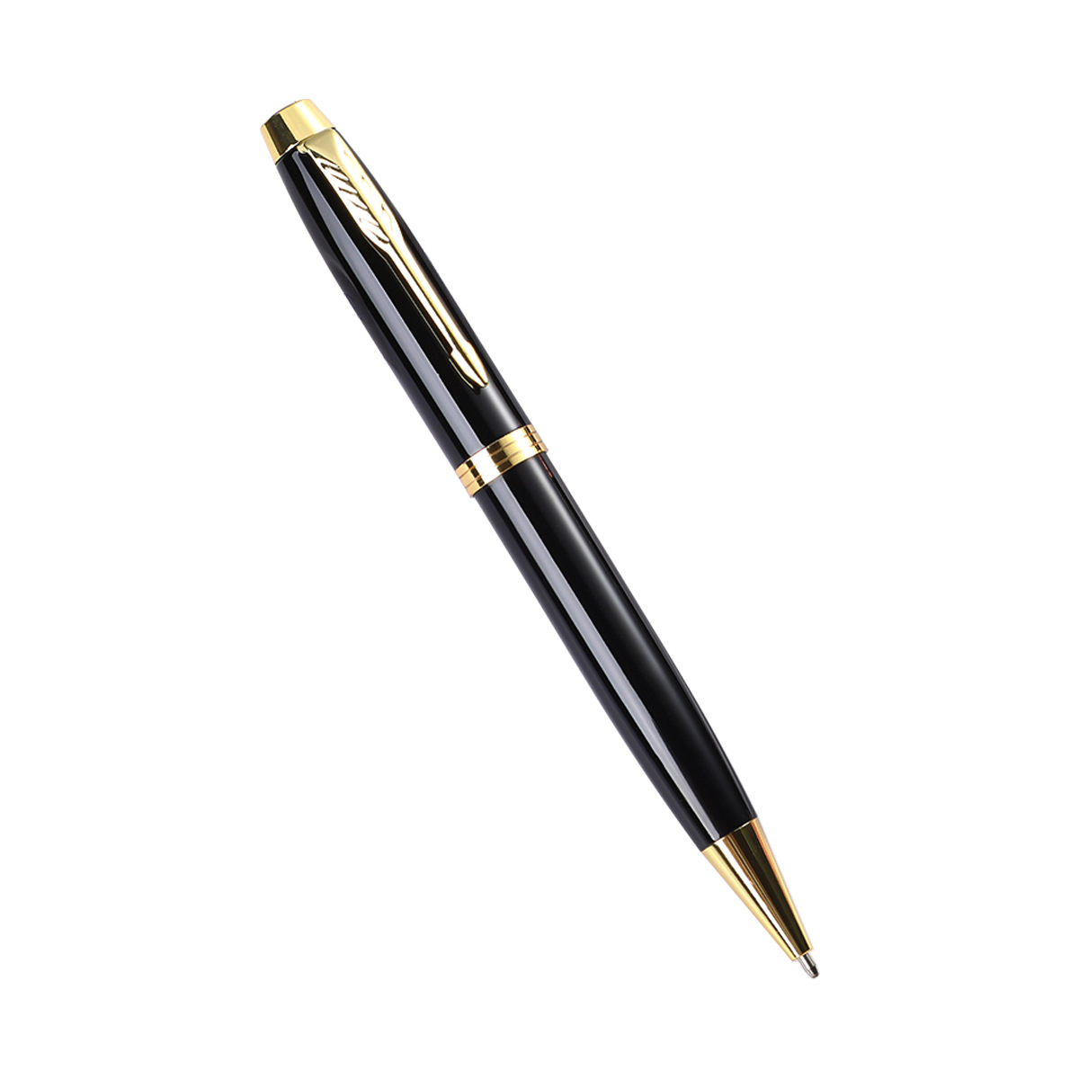 Piezas de oro negras y brillantes