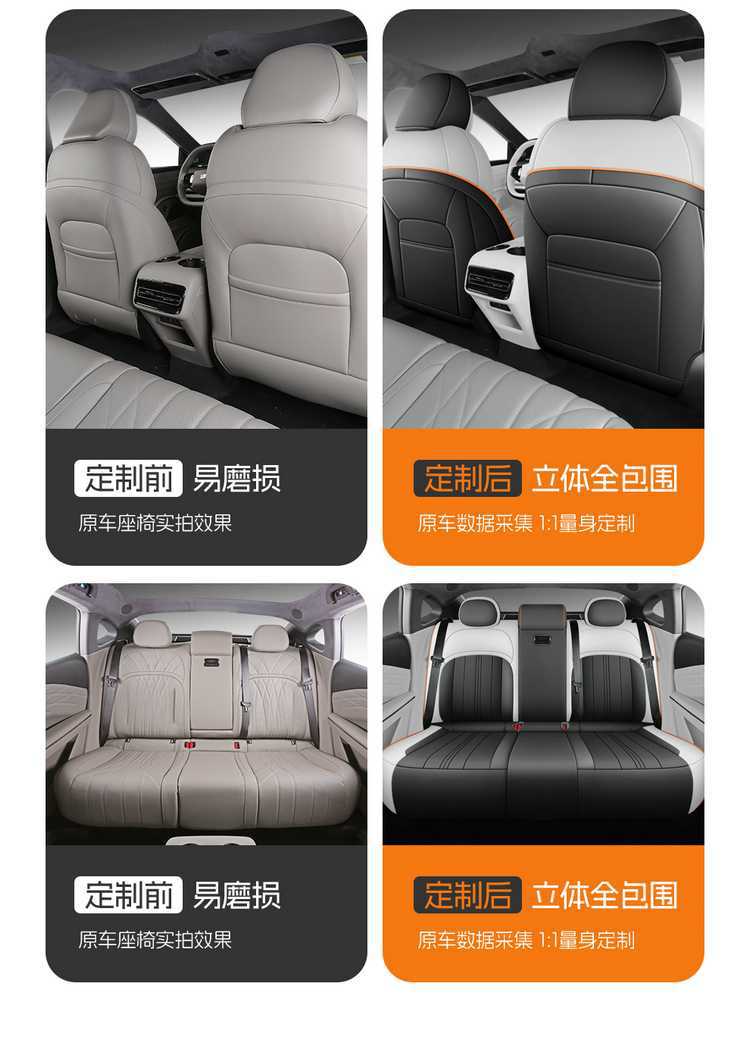 Galaxy E8 car-specific seat covers, full-coverage leather, breathable and perforated design, suitable for all seasons